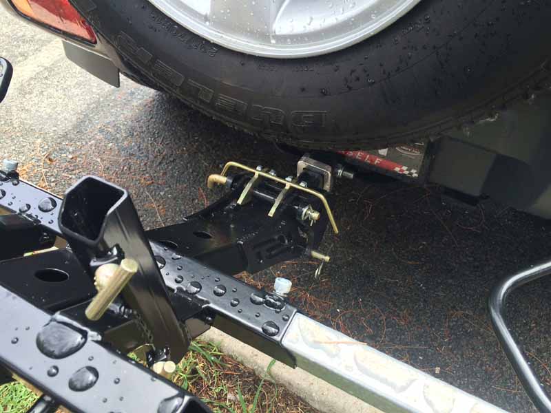 Example of an ISI Extreme Duty Mid Beam Fat Bike Carrier (40mm & 50mm Pivot Bases) used on a Suzuki Jimny & Land Rover Discovery