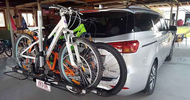 Bike rack for a Kia Carnival and Camper Trailer