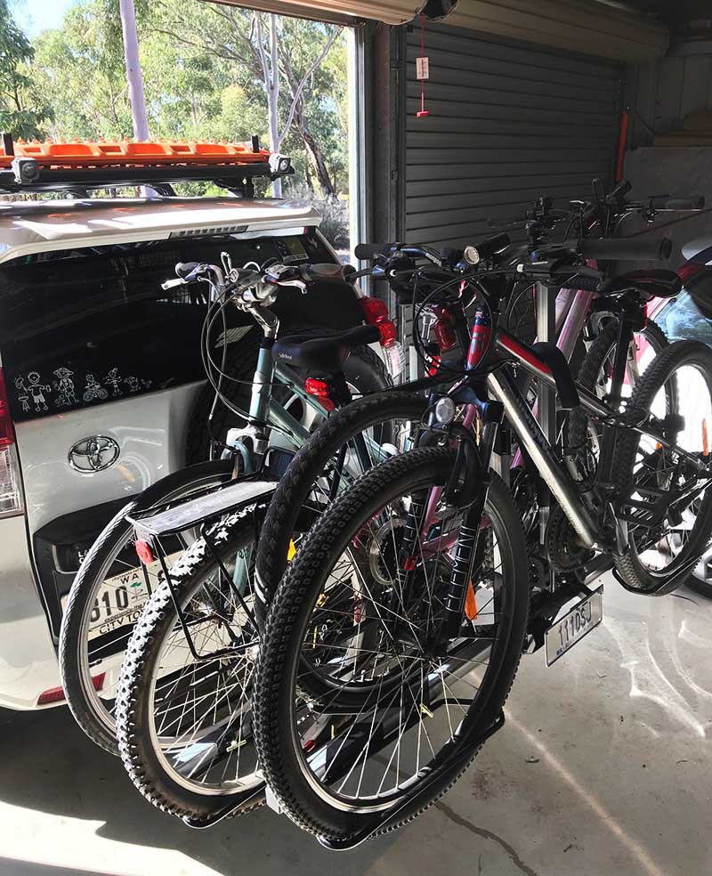 Four Bike Rack for a Land Cruiser Prado and Camper Trailer