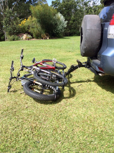 Example of an ISI Extreme Duty Mid Beam Fat Bike Carrier used on a Land Cruiser Prado