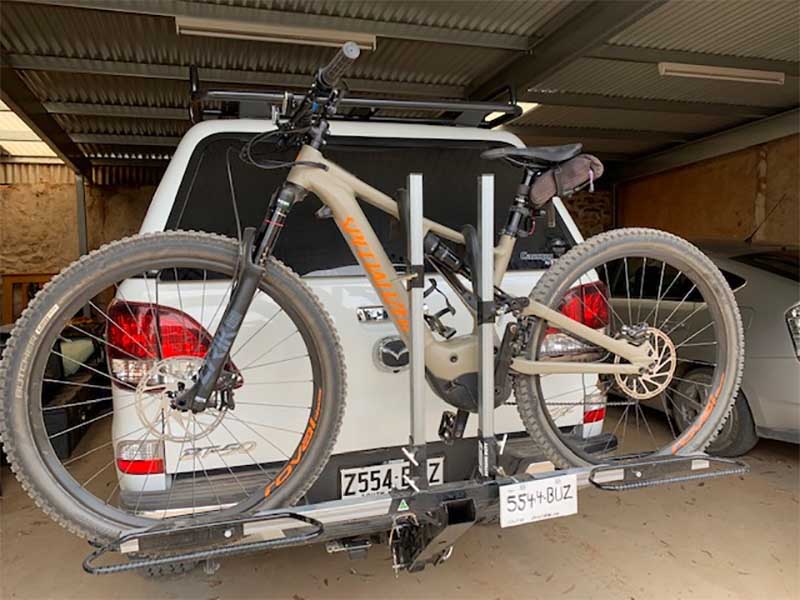 Bike Rack and Pivot Base for a Mazda and Caravan