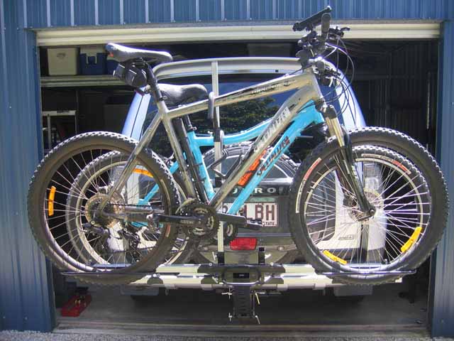 Example of an ISI Extreme Duty Extended Model Bicycle Carrier used on a Mitsubishi NS/NT Pajero